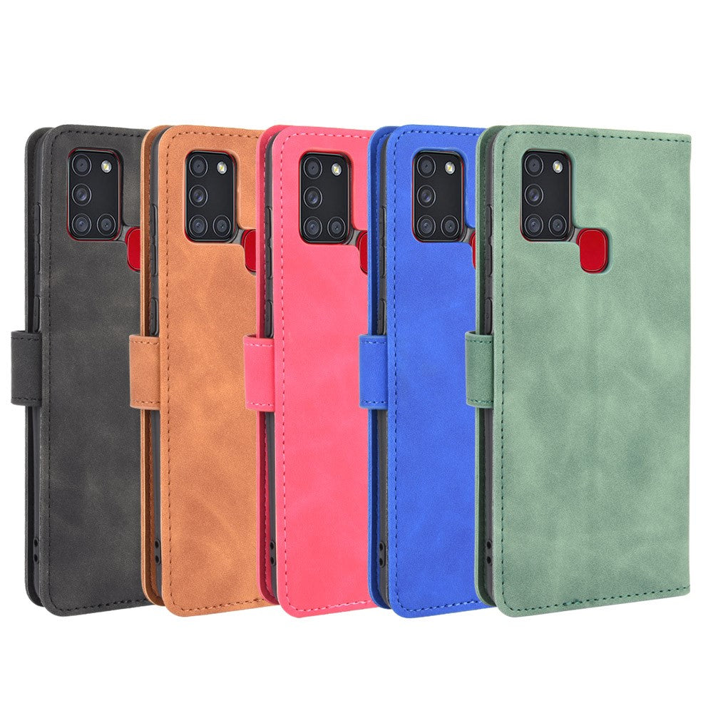 Skin-touch Wallet Stand Leather Flip Cover Case for Samsung Galaxy A21s