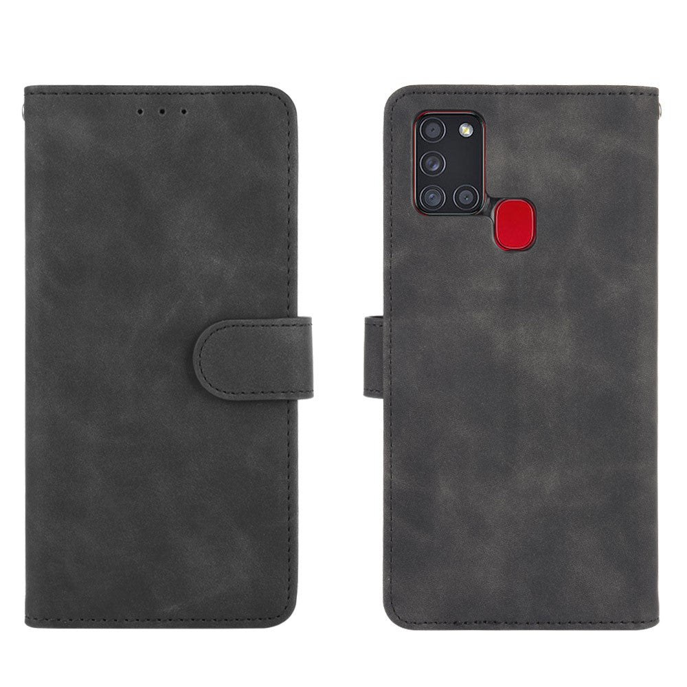 Skin-touch Wallet Stand Leather Flip Cover Case for Samsung Galaxy A21s