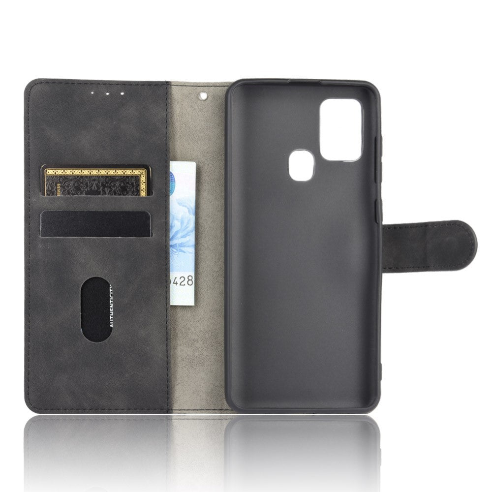 Skin-touch Wallet Stand Leather Flip Cover Case for Samsung Galaxy A21s