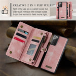 CASEME 008-serien multifunktionellt 2-i-1-fodral i PU-läder med dragkedja för Samsung Galaxy Note20 / Note20 5G