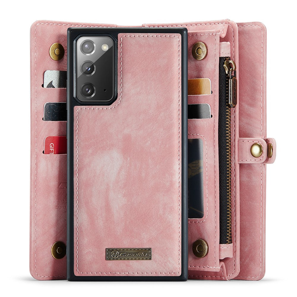 CASEME 008-serien multifunktionellt 2-i-1-fodral i PU-läder med dragkedja för Samsung Galaxy Note20 / Note20 5G