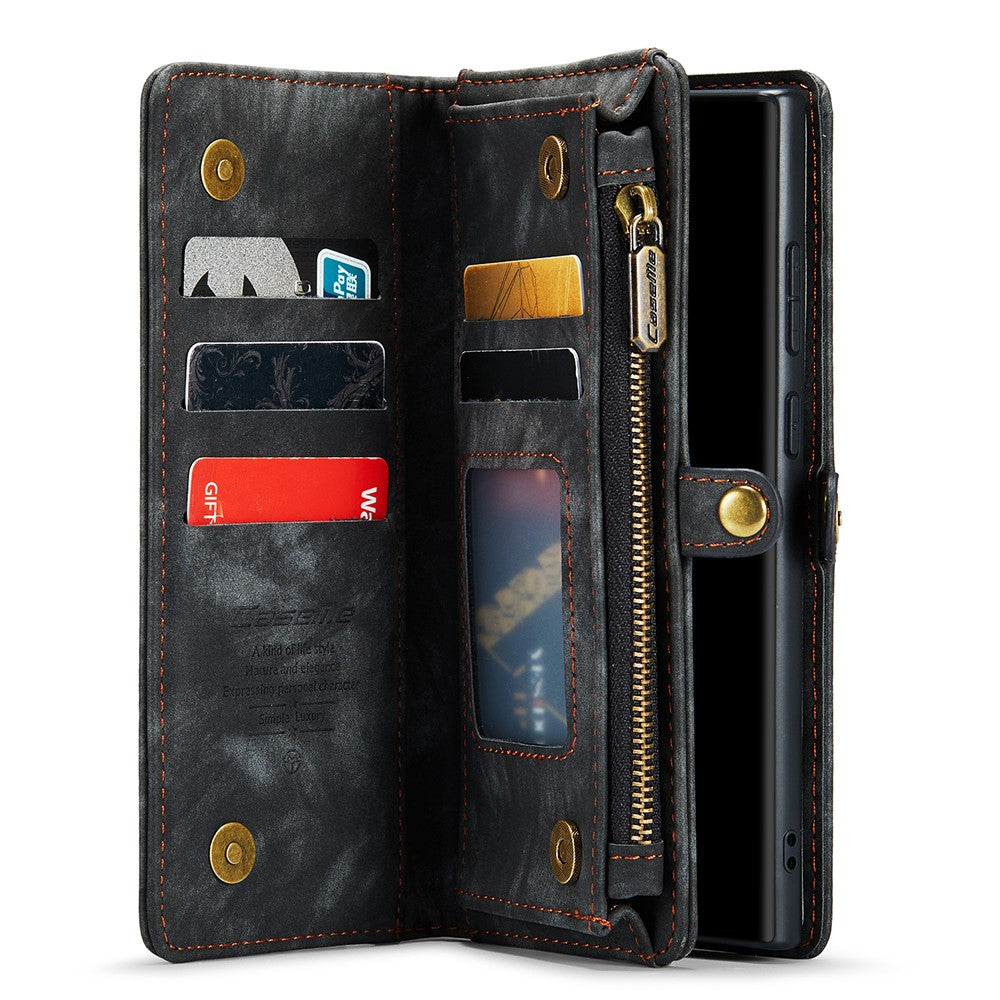 CASEME 008 Series Multi-functional 2-in-1 Zipper Wallet PU Leather Case for Samsung Galaxy Note20 Ultra / Note20 Ultra