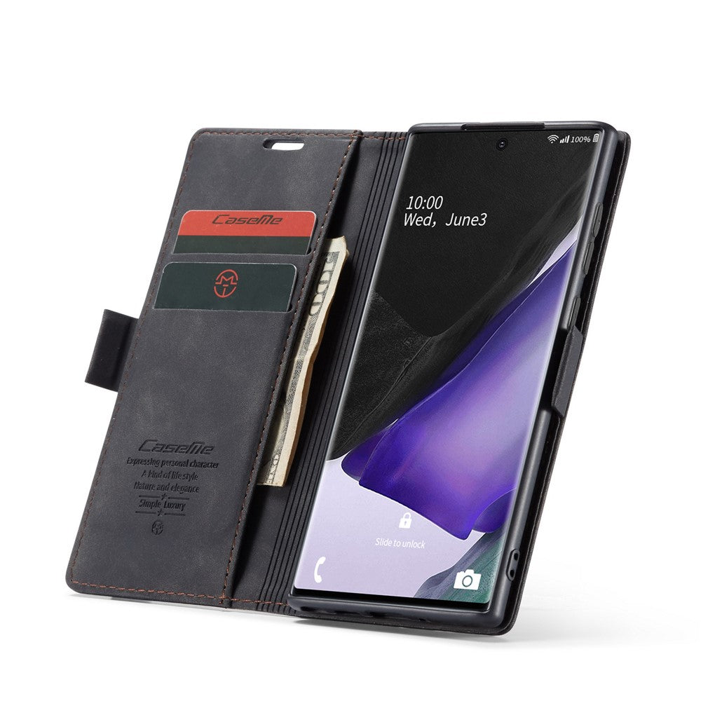 CASEME 013 Series Simplicity Auto-absorbed Læder Cover Pung til Samsung Galaxy Note20/Note20 5G
