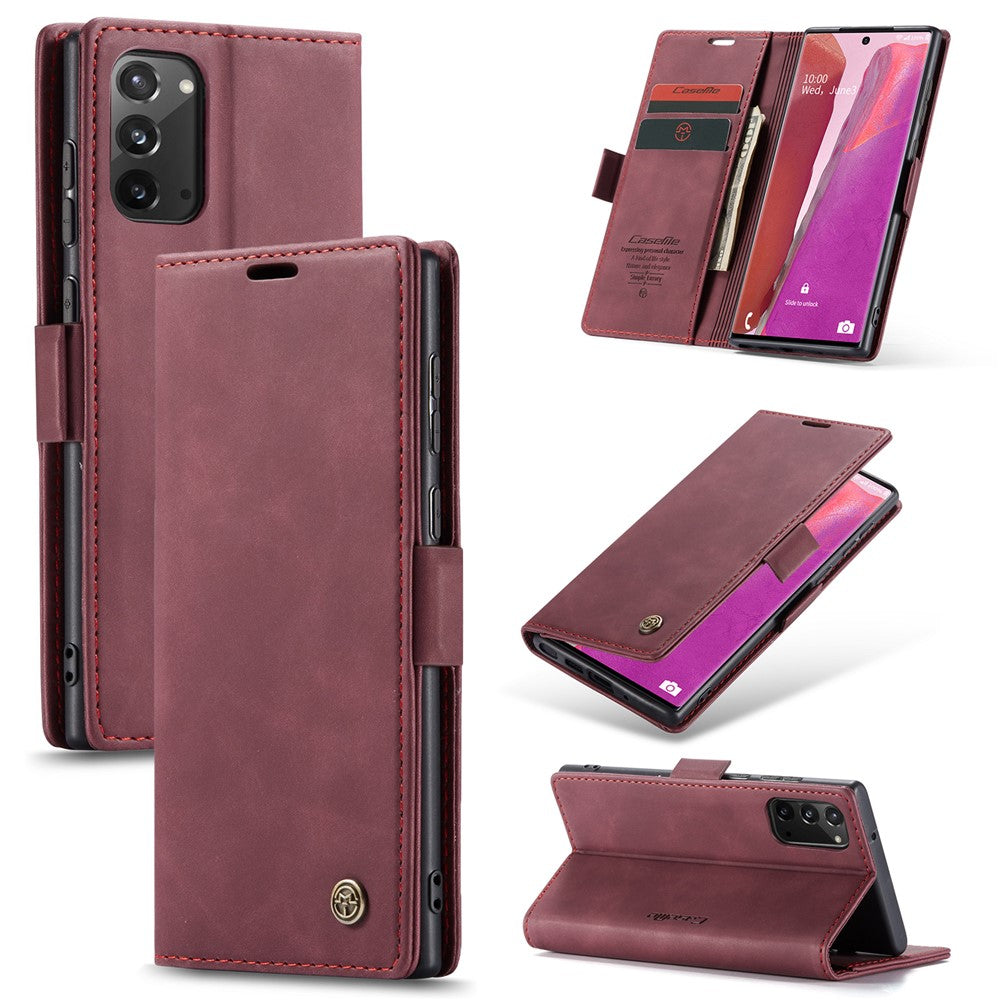 CASEME 013 Series Simplicity Auto-absorbed Læder Cover Pung til Samsung Galaxy Note20/Note20 5G
