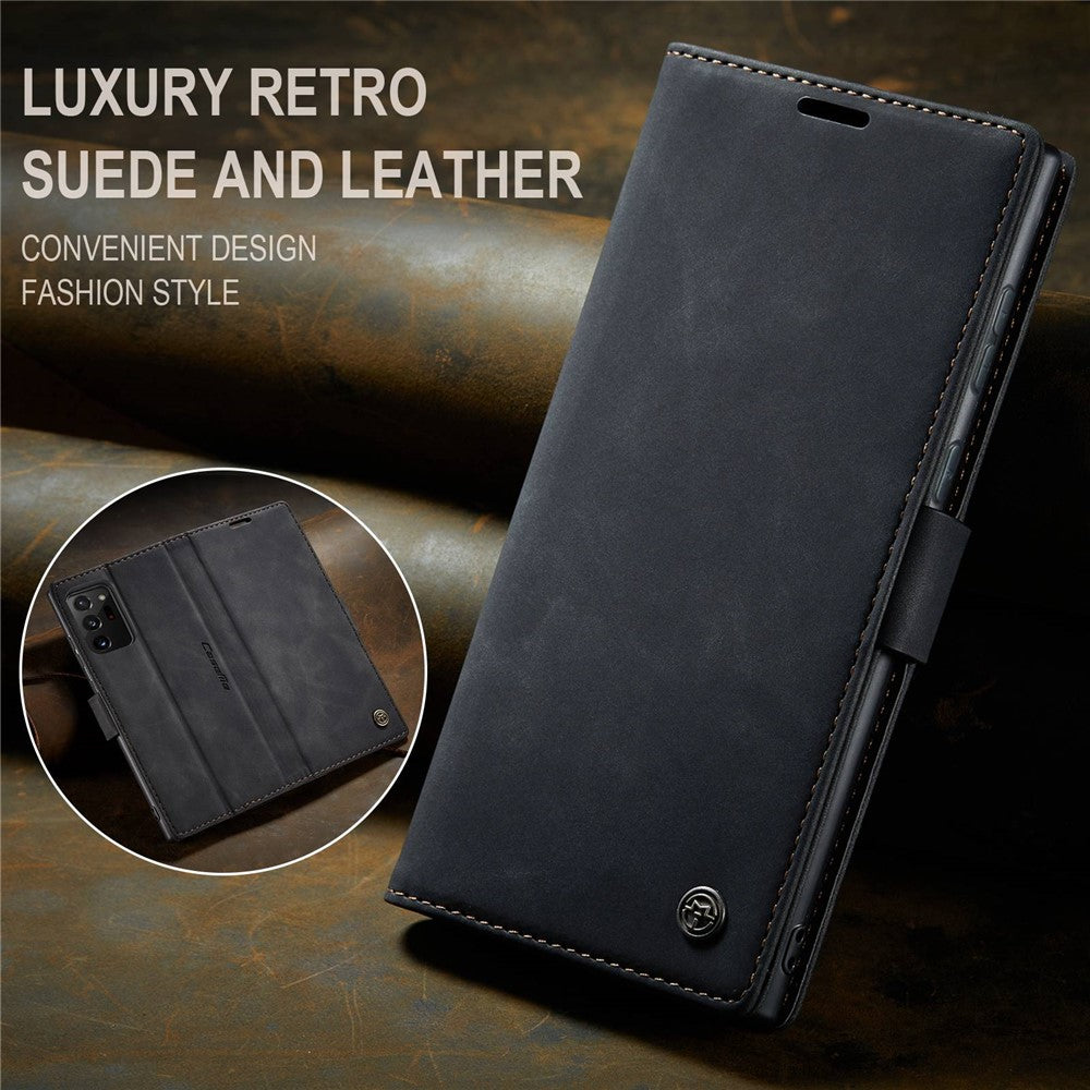 CASEME 013 Series Simplicity Auto-absorbed Leather Wallet Case for Samsung Galaxy Note20 Ultra/Note20 Ultra 5G