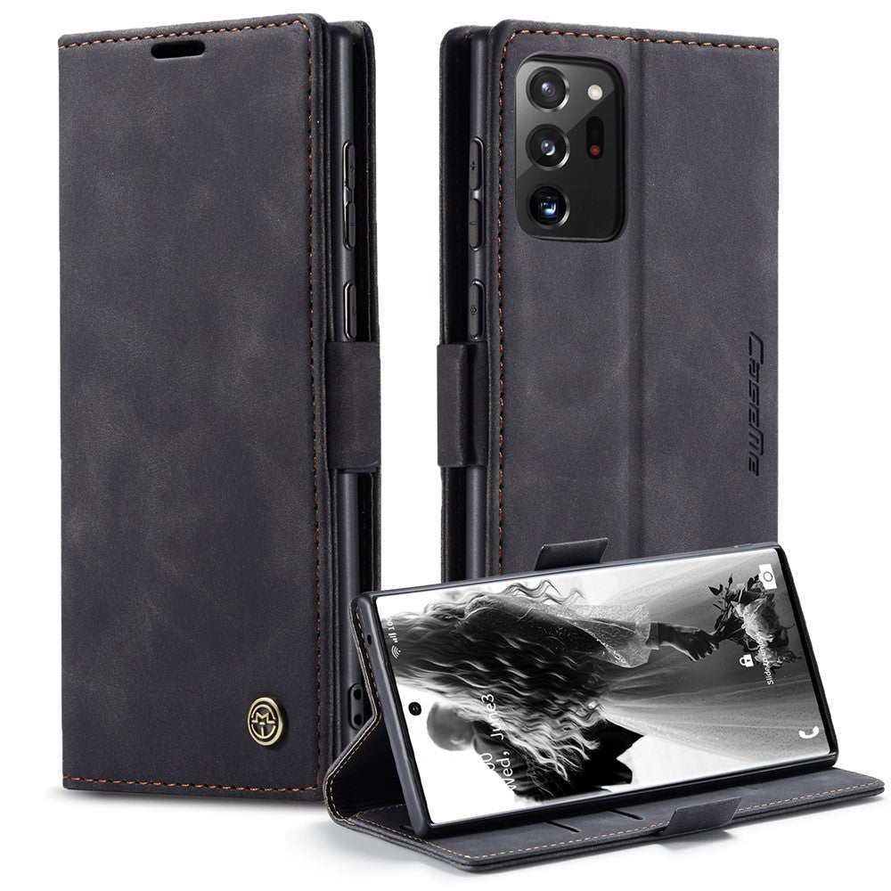 CASEME 013 Series Simplicity Auto-absorbed Leather Wallet Case for Samsung Galaxy Note20 Ultra/Note20 Ultra 5G