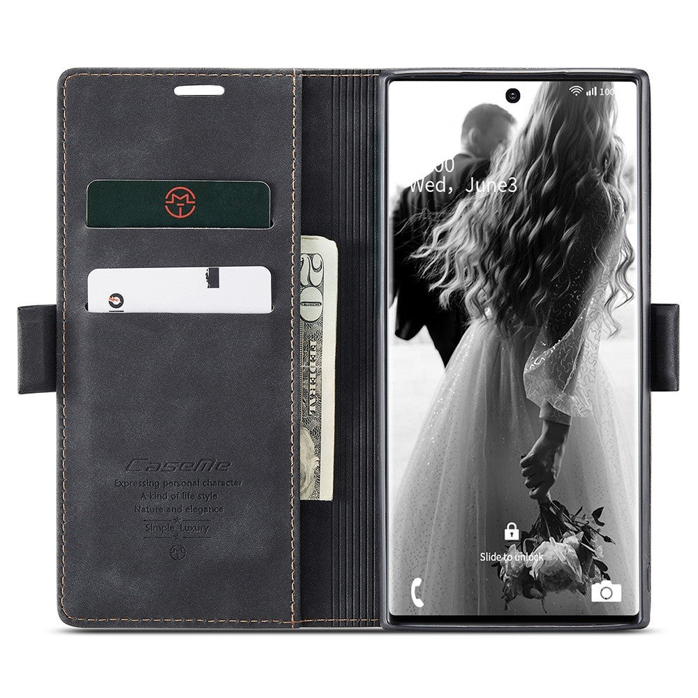 CASEME 013 Series Simplicity Auto-absorbed Leather Wallet Case for Samsung Galaxy Note20 Ultra/Note20 Ultra 5G