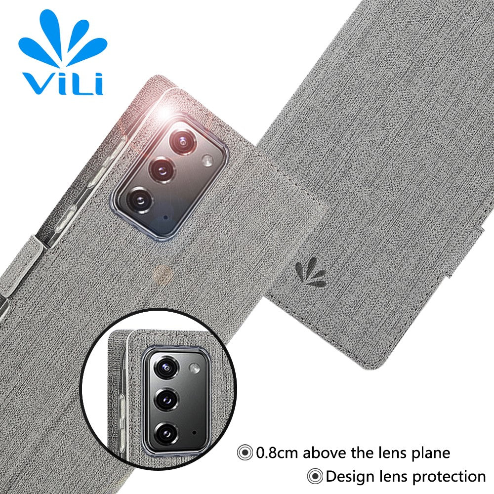 VILI DMK Cross Texture Double Magnetic Clasp Leather Wallet Covering Case for Samsung Galaxy Note20/Note20 5G