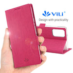 VILI DMK Cross Texture Double Magnetic Clasp Leather Wallet Case for Samsung Galaxy A31