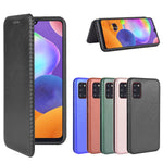 Carbon Fiber Skin Leather Auto-absorbed Shell for Samsung Galaxy A31