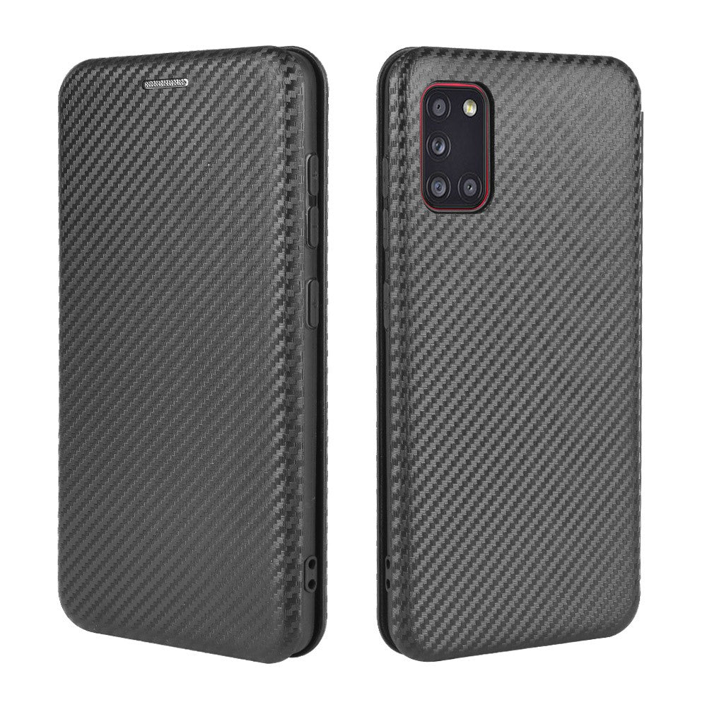 Carbon Fiber Skin Leather Auto-absorbed Shell for Samsung Galaxy A31