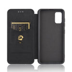 Carbon Fiber Skin Leather Auto-absorbed Shell for Samsung Galaxy A31