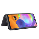Carbon Fiber Skin Leather Auto-absorbed Shell for Samsung Galaxy A31