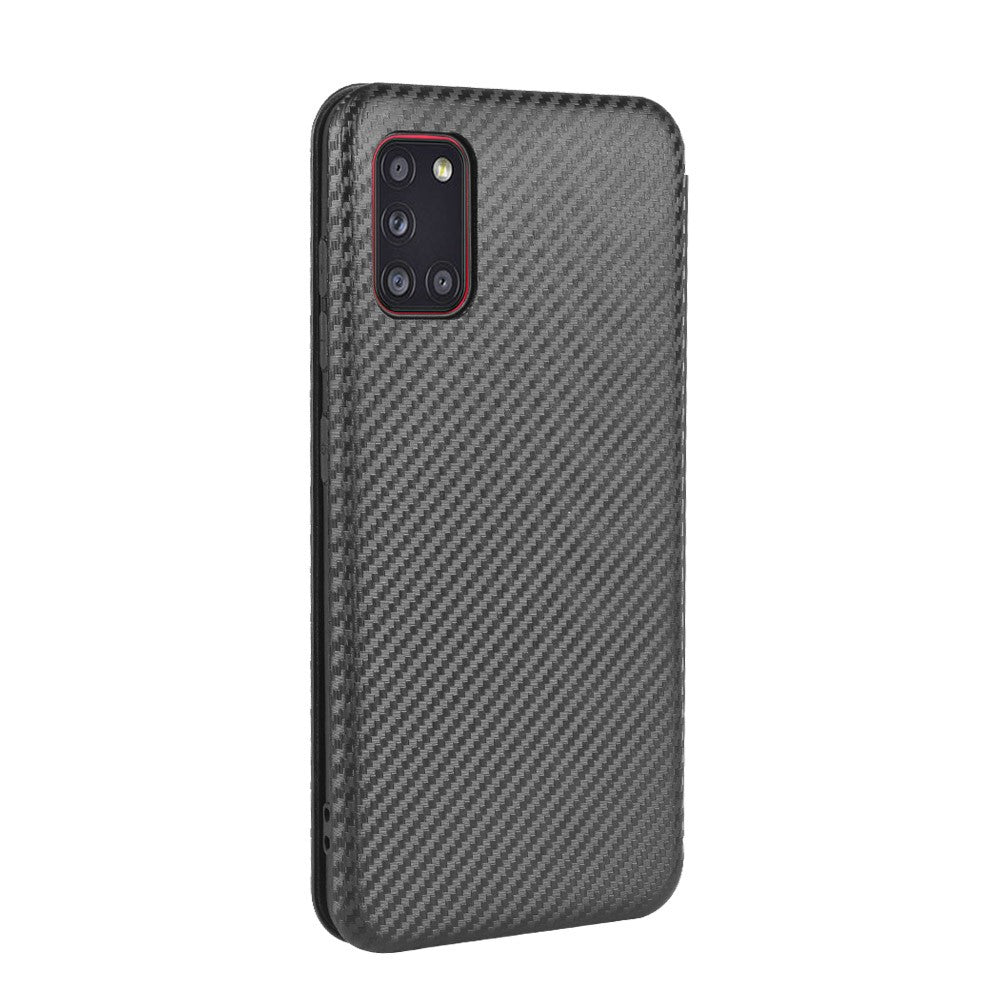 Carbon Fiber Skin Leather Auto-absorbed Shell for Samsung Galaxy A31