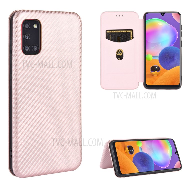 Selvabsorberende cover i kulfiberlook og læder til Samsung Galaxy A31
