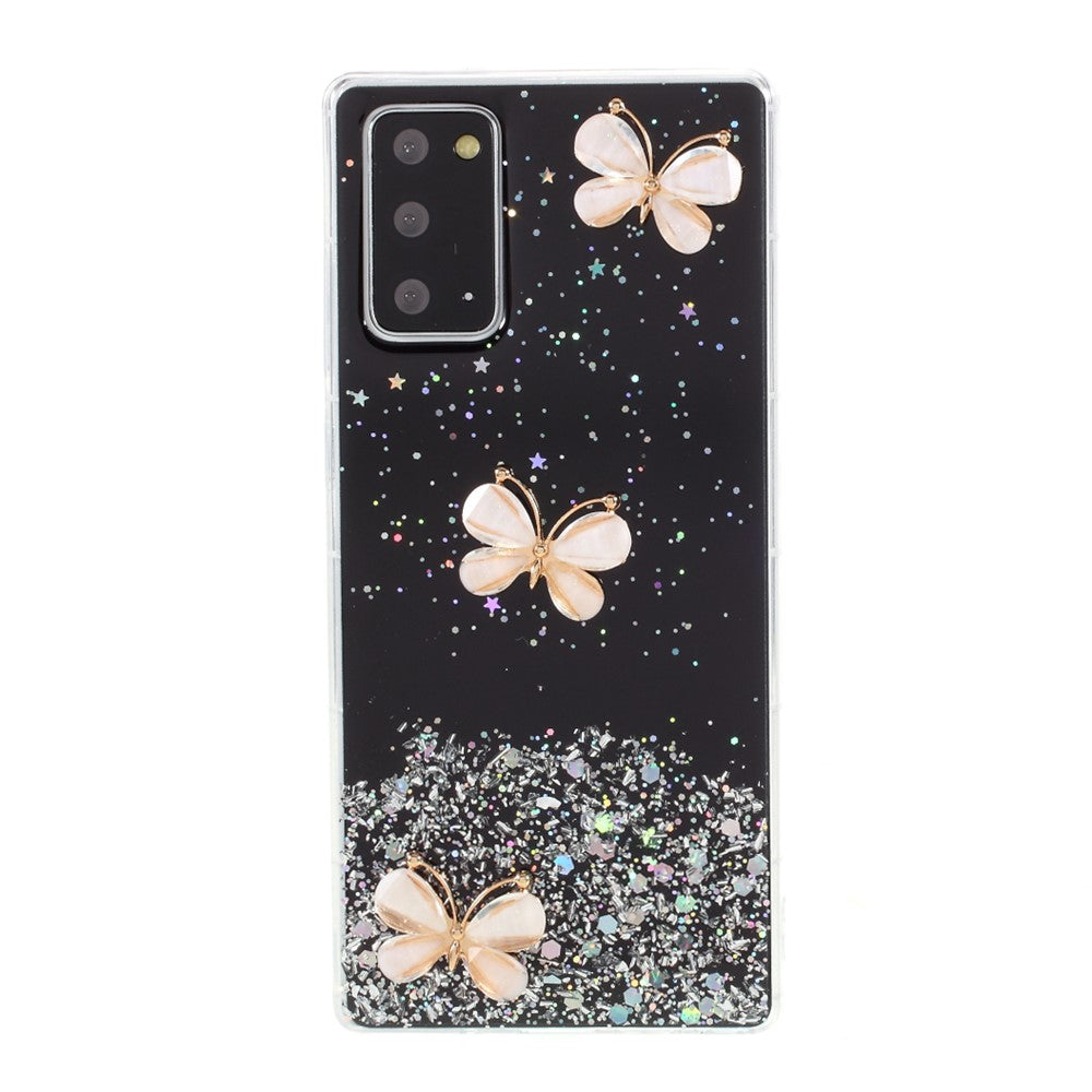 3D Butterfly Rhinestone Decor Epoxy TPU Case for Samsung Galaxy Note20 Ultra/Note20 Ultra 5G