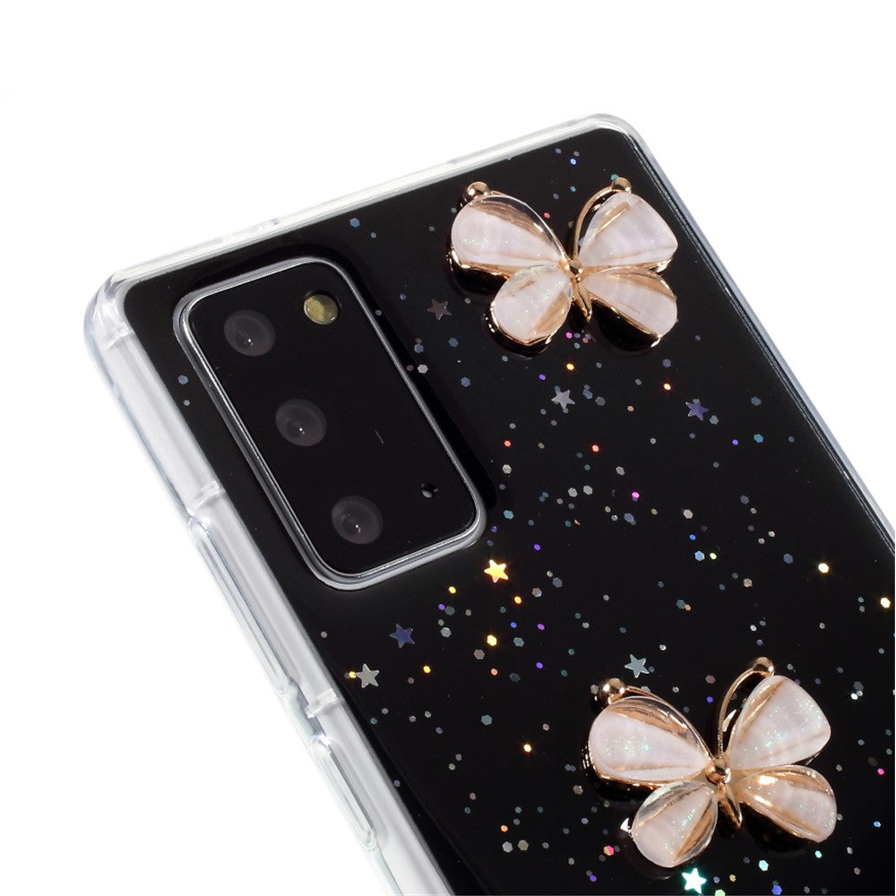 3D Butterfly Rhinestone Decor Epoxy TPU Case for Samsung Galaxy Note20 Ultra/Note20 Ultra 5G