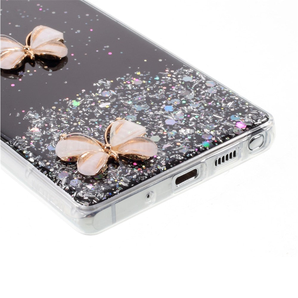 3D Butterfly Rhinestone Decor Epoxy TPU Case for Samsung Galaxy Note20 Ultra/Note20 Ultra 5G