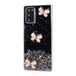 3D Butterfly Rhinestone Decor Epoxy TPU Cover for Samsung Galaxy Note20 4G/5G