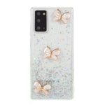 3D Butterfly Rhinestone Decor Epoxy TPU Cover for Samsung Galaxy Note20 4G/5G