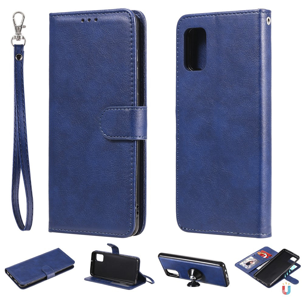 For Samsung Galaxy A31 Case 2 in 1 Detachable Magnetic Leather Wallet Mobile Cover with Strap