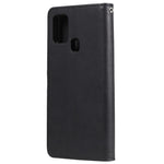 Til Samsung Galaxy A21s cover 2 i 1 aftageligt magnetisk læderpung mobilcover med rem