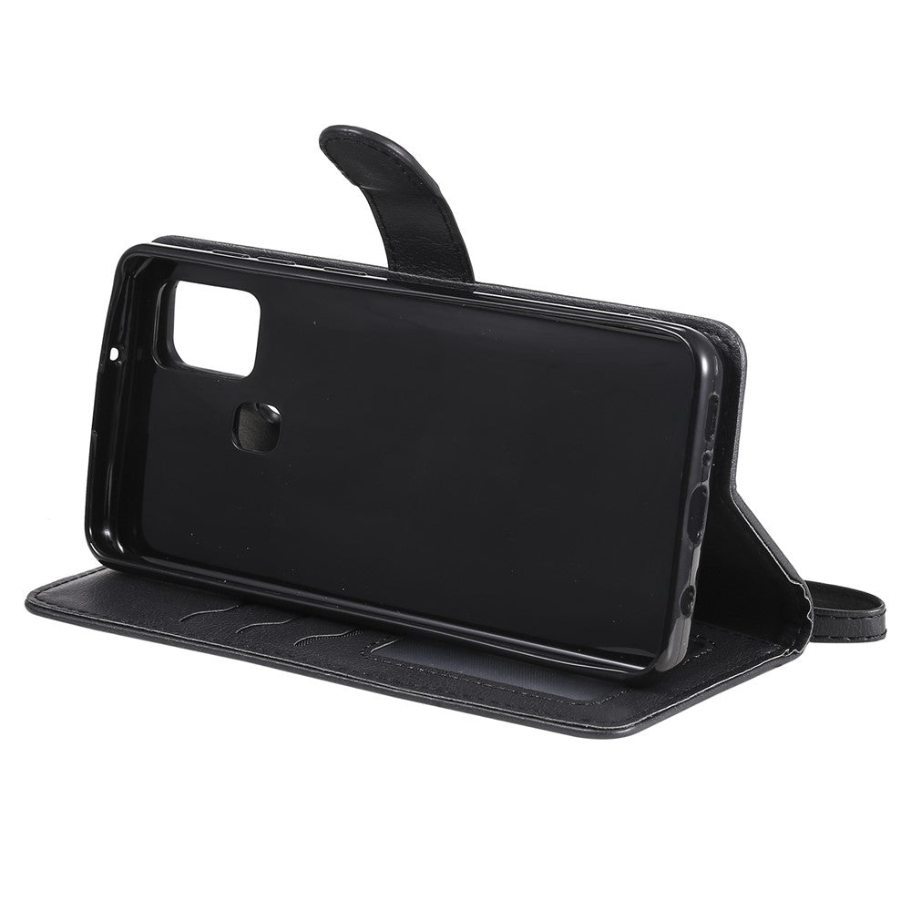 Til Samsung Galaxy A21s cover 2 i 1 aftageligt magnetisk læderpung mobilcover med rem