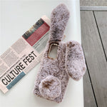 Adorable Long Ears Rabbit Shape Fur Coated Soft TPU Phone Case for Samsung Galaxy Note20 4G/5G