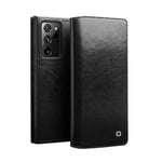 QIALINO til Samsung Galaxy Note20 Ultra 5G / Note20 Ultra Ægte okselæder cover Pung Telefon Beskyttelsescover