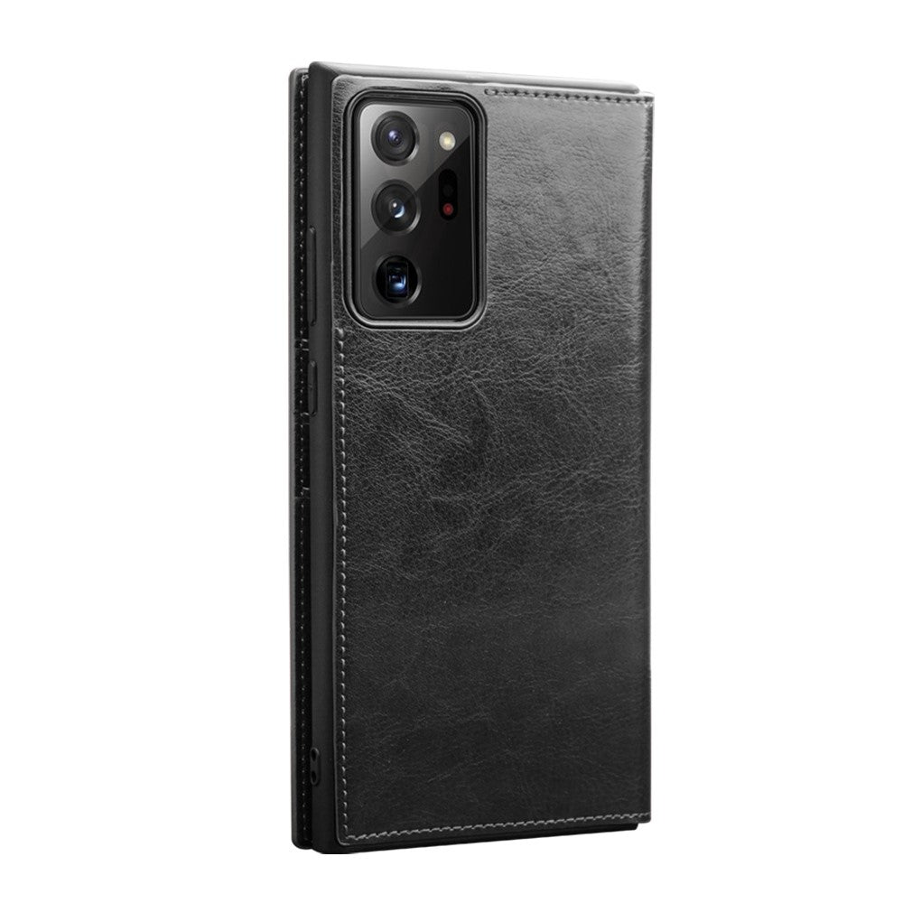QIALINO til Samsung Galaxy Note20 Ultra 5G / Note20 Ultra Ægte okselæder cover Pung Telefon Beskyttelsescover