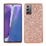Glitterende pailletter belagt TPU-ramme + PC Hybrid Cover til Samsung Galaxy Note20 4G/5G