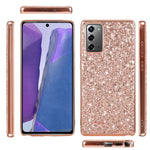 Glitterende pailletter belagt TPU-ramme + PC Hybrid Cover til Samsung Galaxy Note20 4G/5G