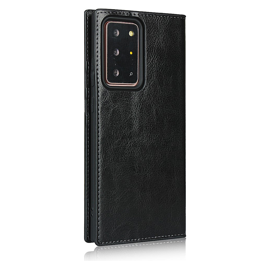 Crazy Horse Genuine Leather Wallet Cover Case for Samsung Galaxy Note20 Ultra/Note20 Ultra 5G