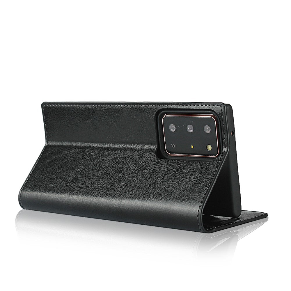 Crazy Horse Genuine Leather Wallet Cover Case for Samsung Galaxy Note20 Ultra/Note20 Ultra 5G