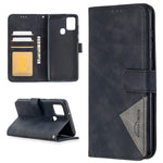 BINFEN COLOR For Samsung Galaxy A21s Phone Cases Wallet Stand Geometry Imprint Leather Cover