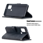BINFEN COLOR For Samsung Galaxy A21s Phone Cases Wallet Stand Geometry Imprint Leather Cover