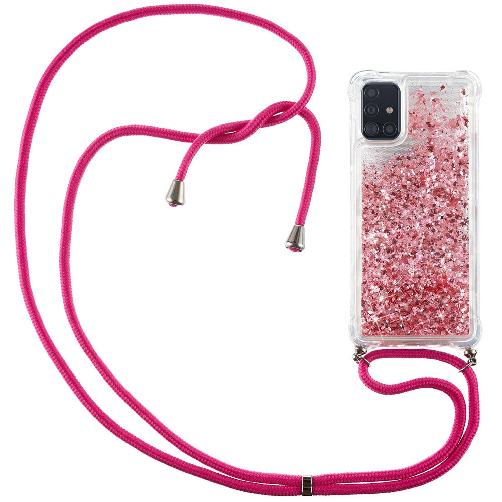 Glitterpulver Kvicksand TPU Bagcover til Samsung Galaxy A51 SM-A515