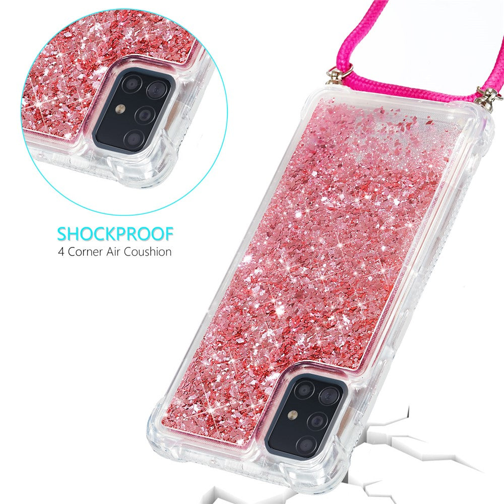 Glitterpulver Kvicksand TPU Bagcover til Samsung Galaxy A51 SM-A515