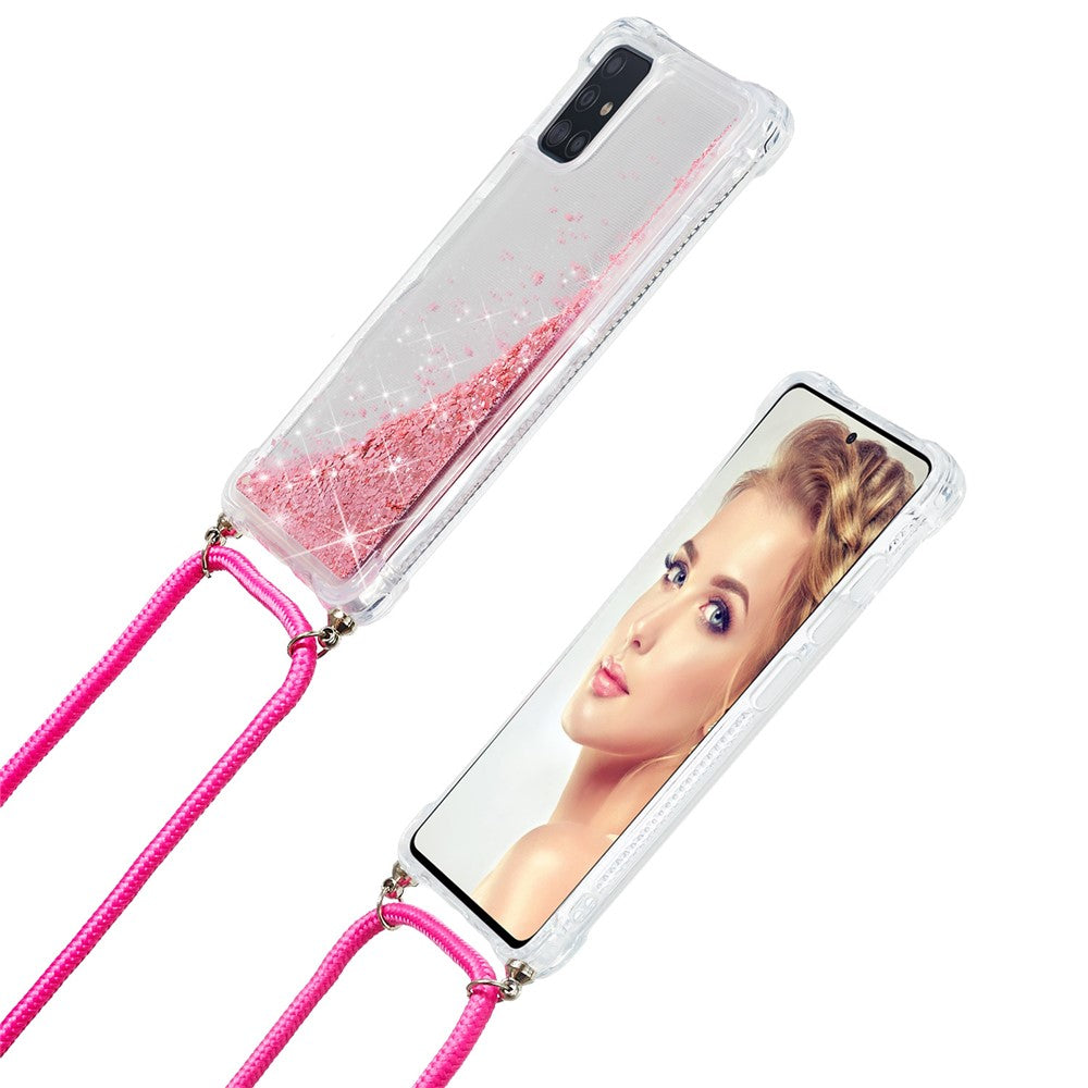 Glitterpulver Kvicksand TPU Bagcover til Samsung Galaxy A51 SM-A515
