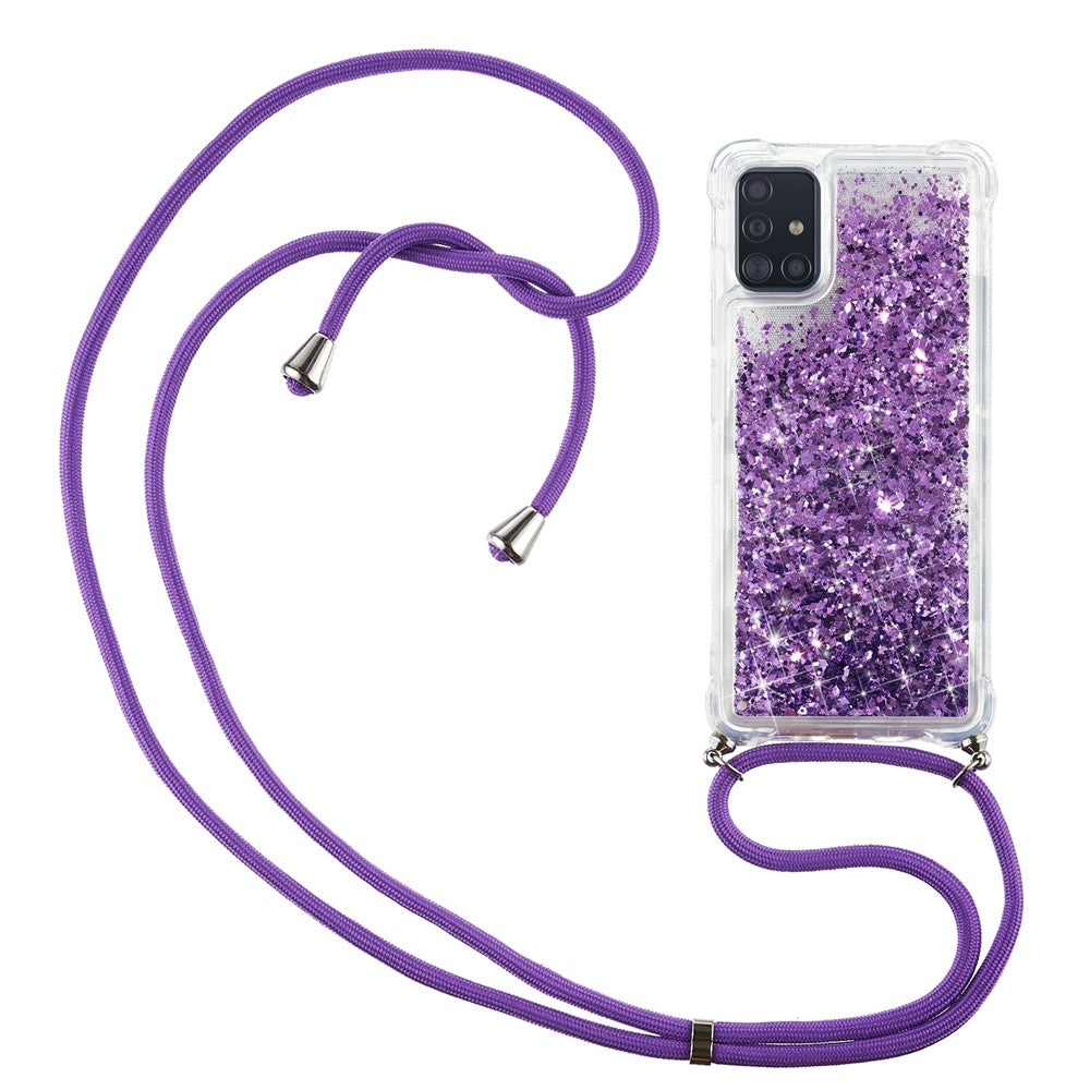 Glitterpulver Kvicksand TPU Bagcover til Samsung Galaxy A51 SM-A515
