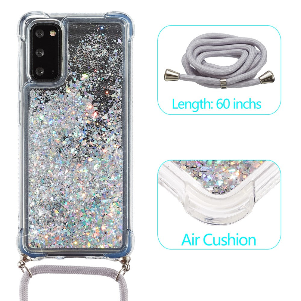 Glitterpulver Quicksand TPU-baksida för Samsung Galaxy S20 4G/S20 5G