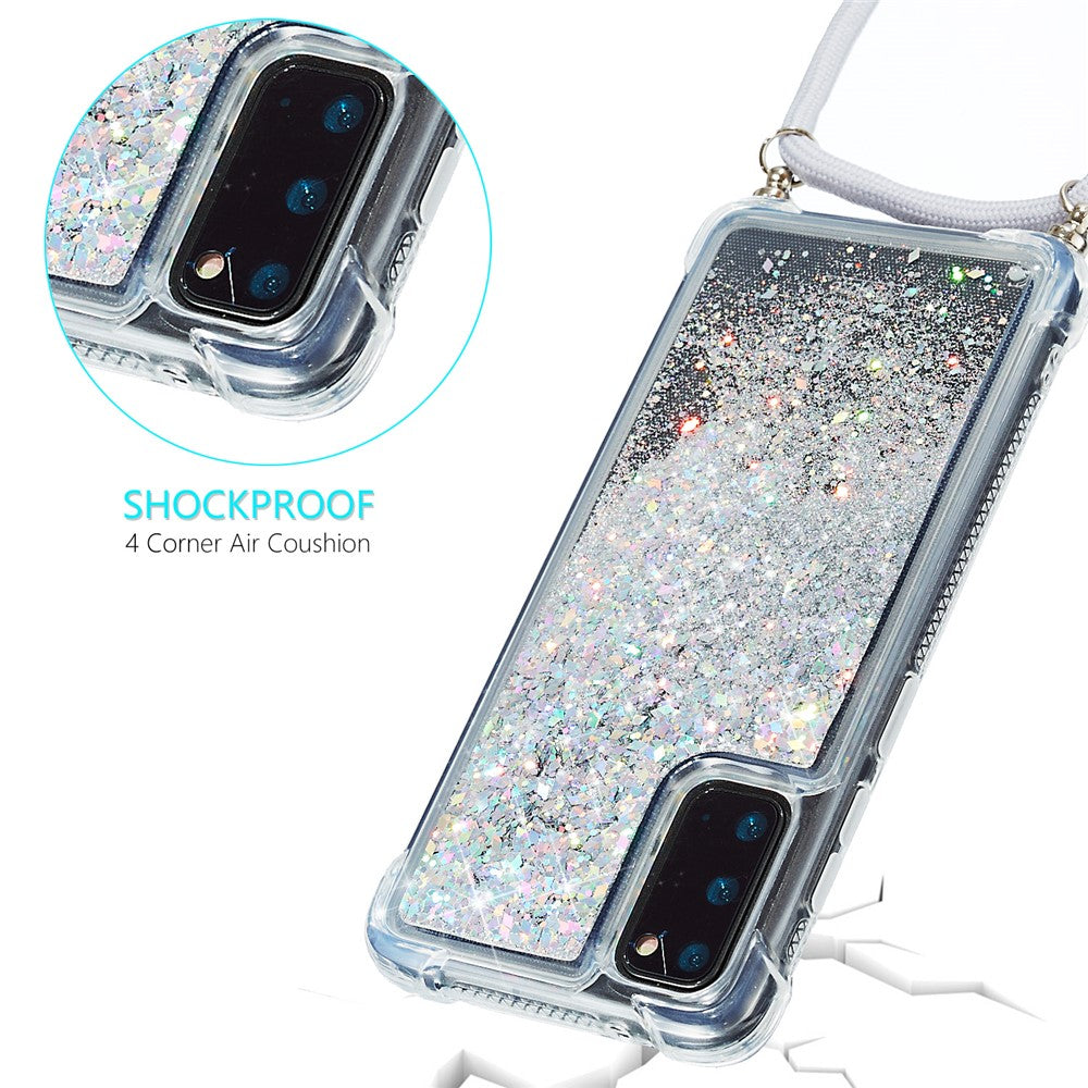 Glitterpulver Quicksand TPU-baksida för Samsung Galaxy S20 4G/S20 5G