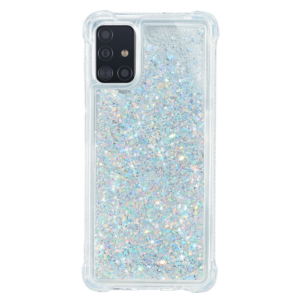 Pure Color Glitter Powder Quicksand TPU Cover til Samsung Galaxy A51 SM-A515
