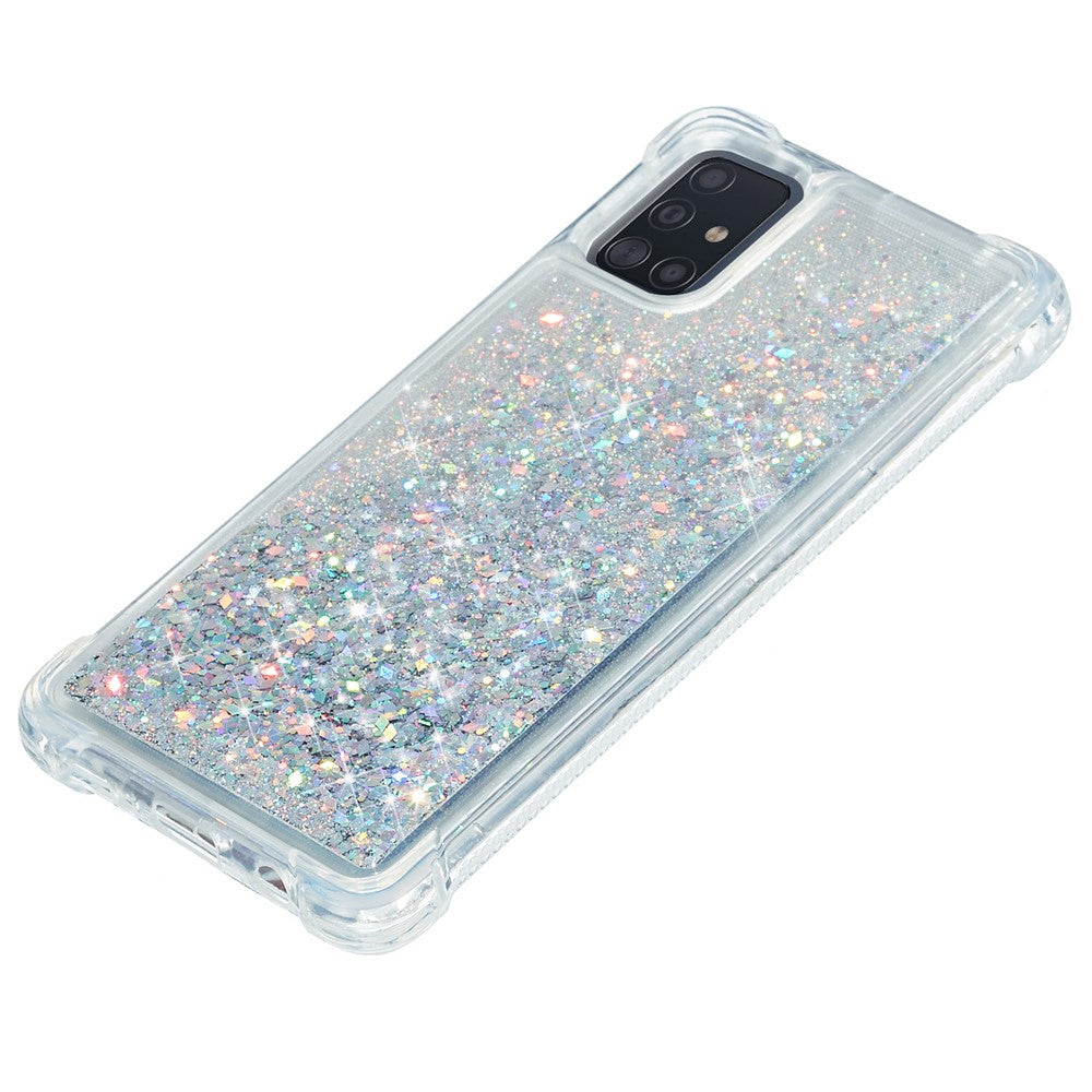 Pure Color Glitter Powder Quicksand TPU Cover til Samsung Galaxy A51 SM-A515
