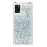 TPU-cover med ren farve, glimmerpulver og kviksand-stil til Samsung Galaxy A21s