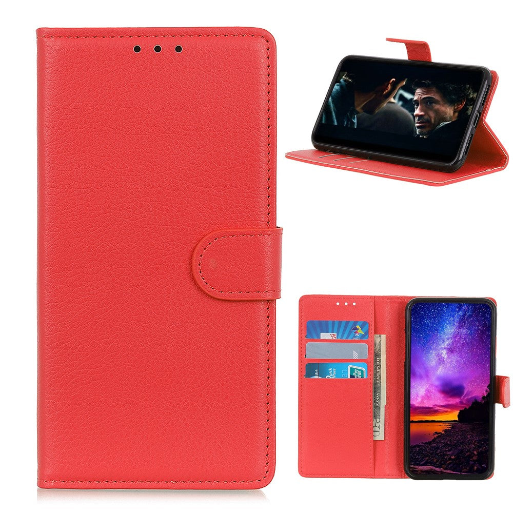 Litchi Skin Texture Wallet Leather Stand Protective Case for Samsung Galaxy A42 5G