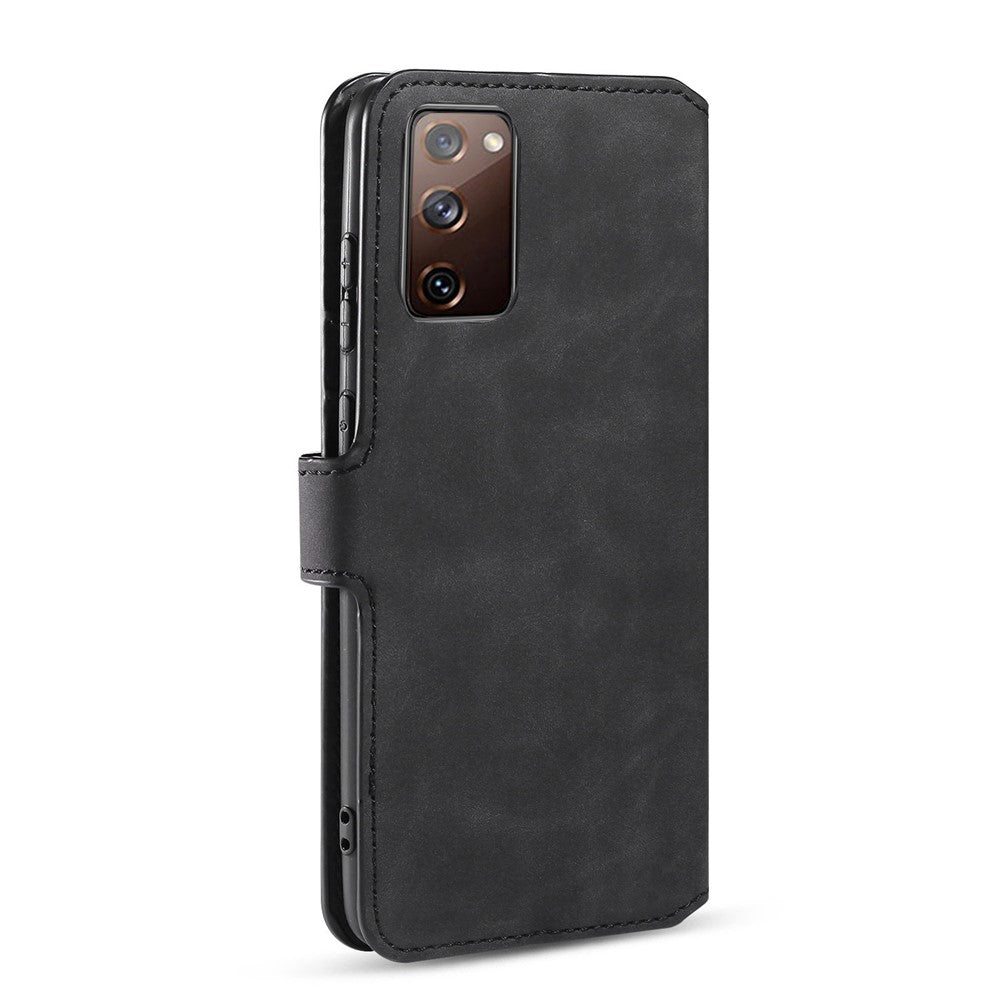 DG.MING Mobilskal till Samsung Galaxy S20 FE 4G/5G/S20 Lite/S20 FE 2022 Retro Style Läder Plånboksfodral