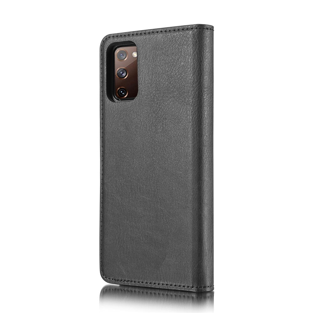 DG.MING Detachable 2-in-1 Split Leather Wallet Shell + PC Back Case for Samsung Galaxy S20 FE 4G / 5G / S20 Lite / S20 FE 2022