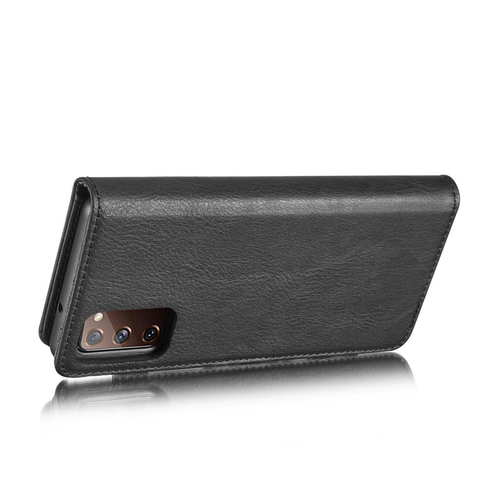 DG.MING Detachable 2-in-1 Split Leather Wallet Shell + PC Back Case for Samsung Galaxy S20 FE 4G / 5G / S20 Lite / S20 FE 2022