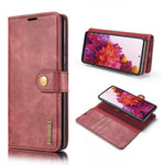 DG.MING Detachable 2-in-1 Split Leather Wallet Shell + PC Back Case for Samsung Galaxy S20 FE 4G / 5G / S20 Lite / S20 FE 2022
